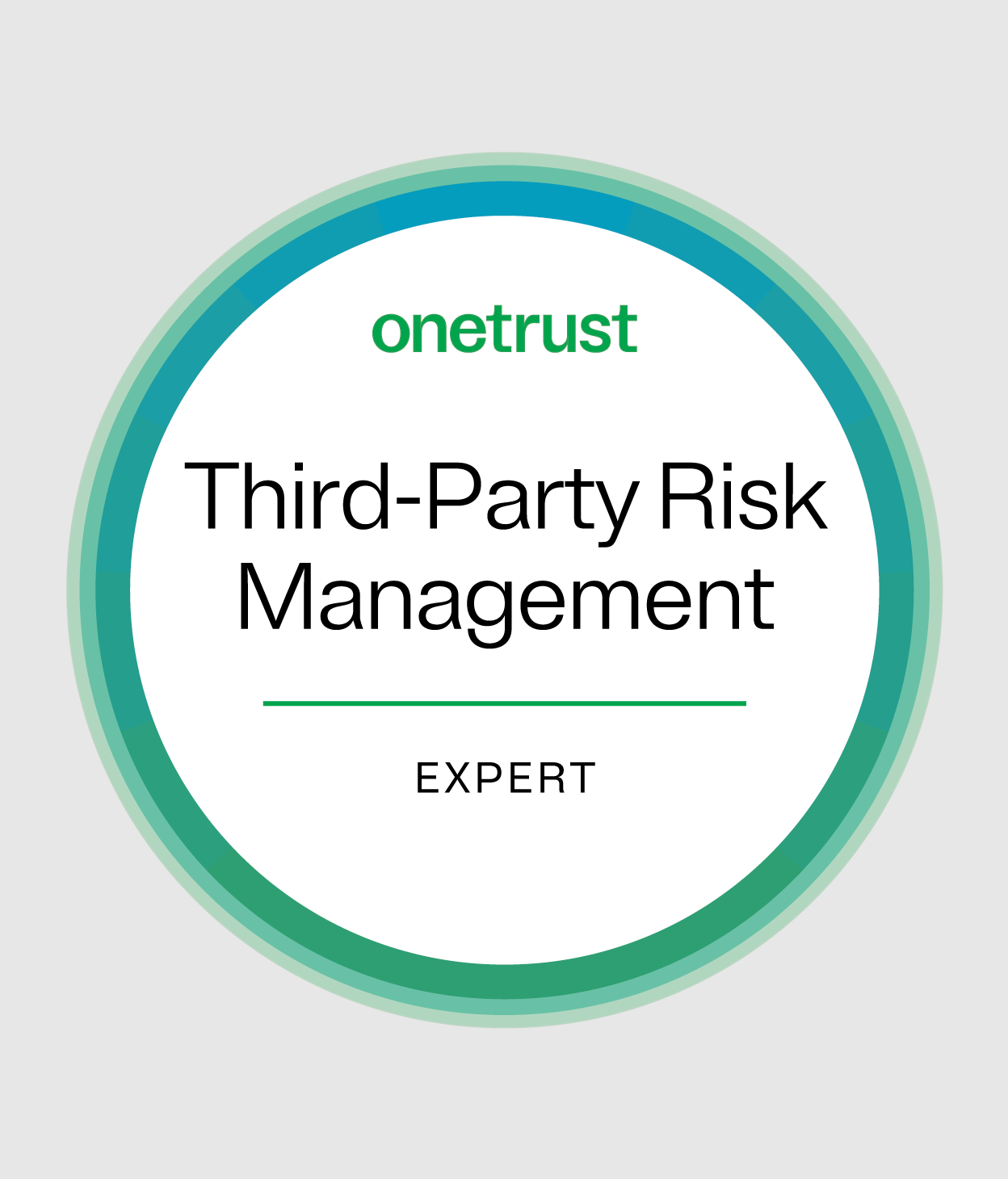 Circle icon that reads "OneTrust Third-Party Risk Management: Expert"