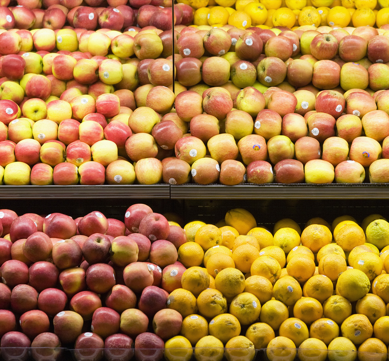 fruit aisle of grocery store