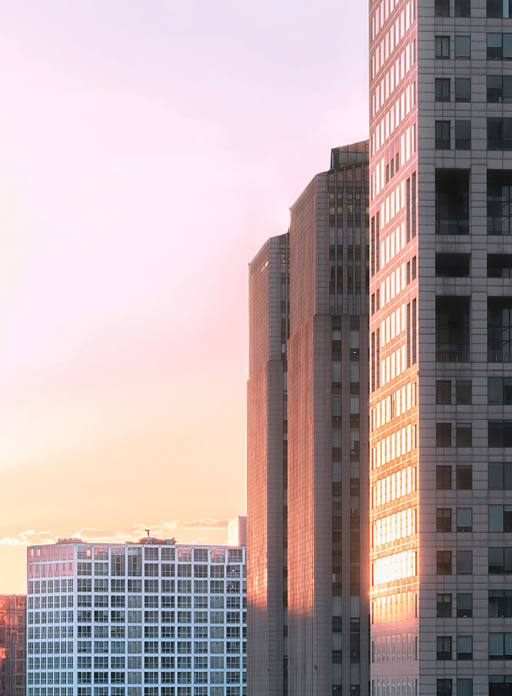 building in sunset