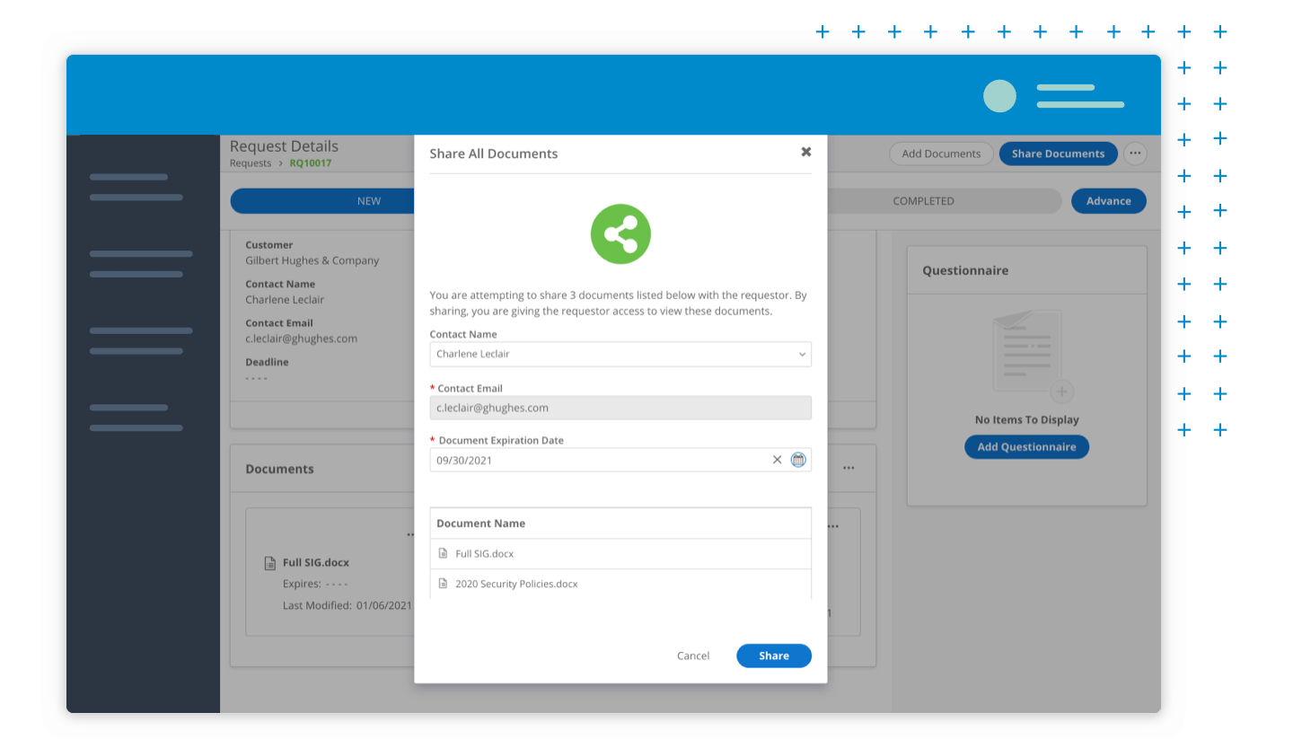 Questionnaire Response Automation | Products | OneTrust